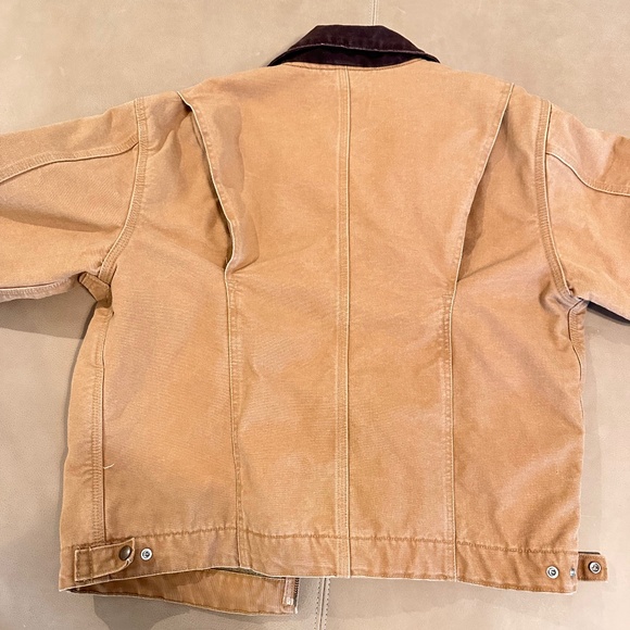 Carhartt Tan Utility Jacket with Brown Collar - Picture 3 of 8